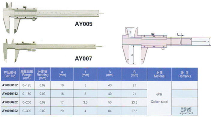 普通碳鋼游標卡尺